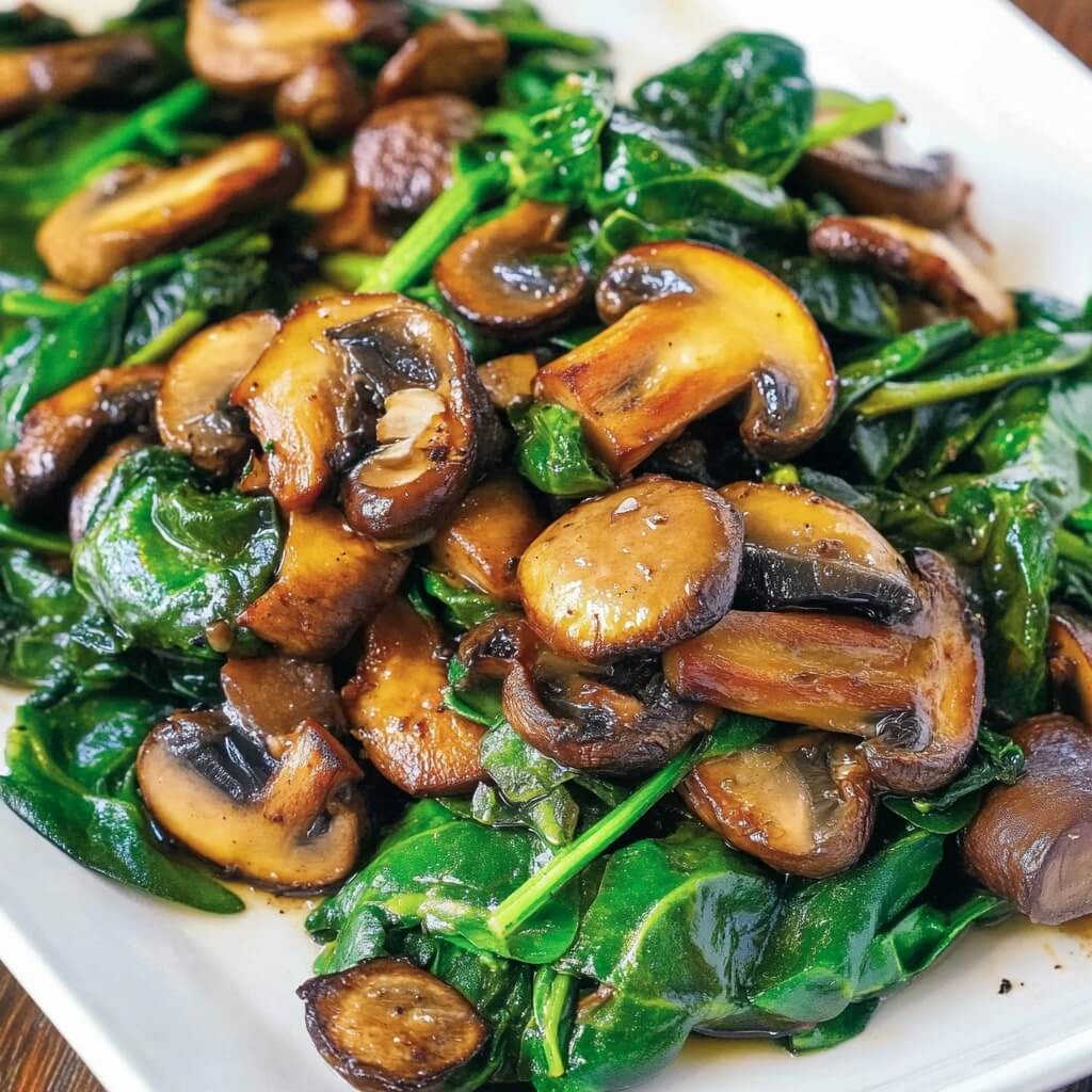 Sauteed Mushrooms with Spinach