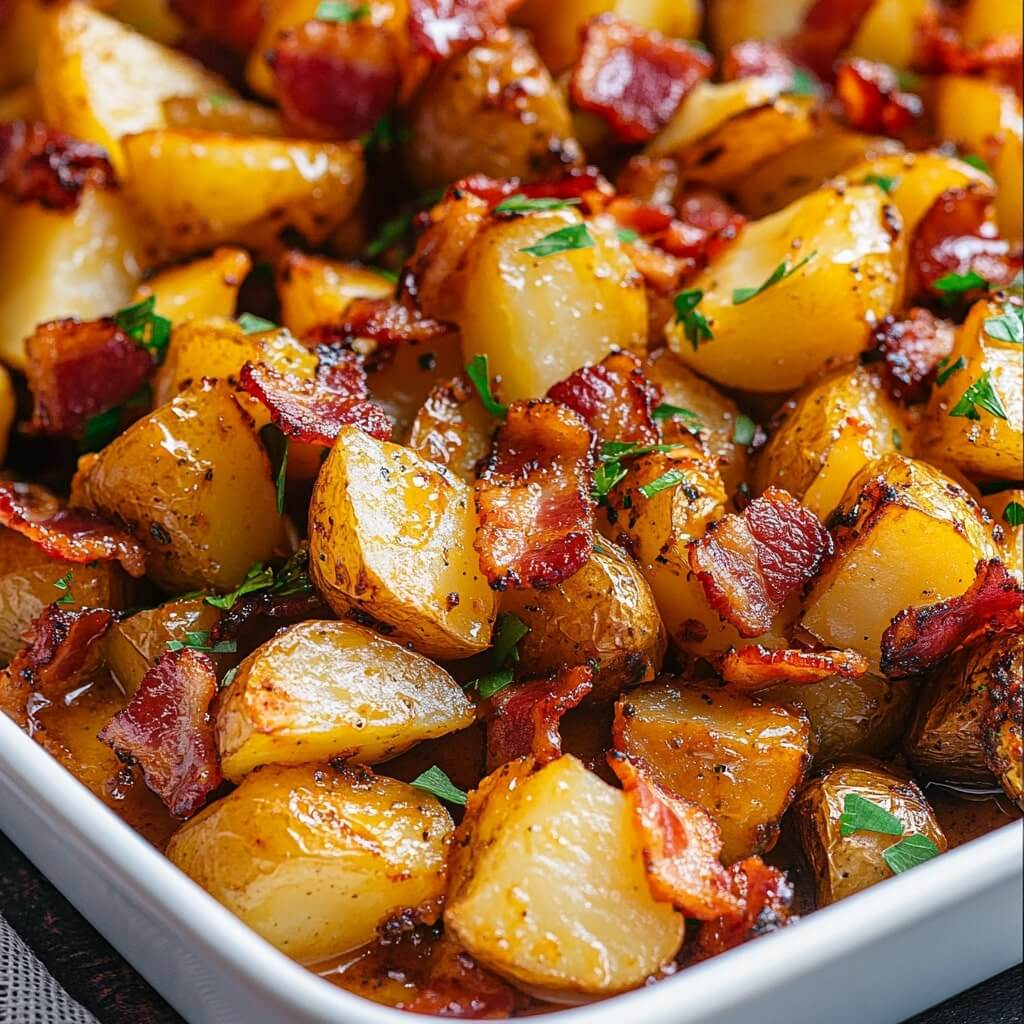 Savory Honey Bacon Roasted Potatoes Recipe
