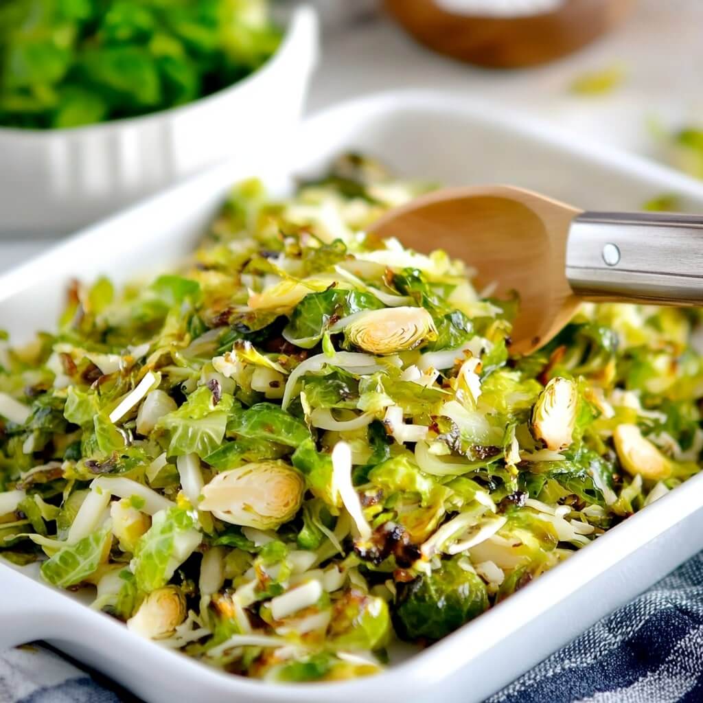 Shredded Brussels Sprouts and Kale Salad