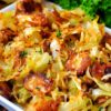 Southern Fried Cabbage With Shrimp Sausage and Bacon