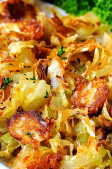 Southern Fried Cabbage With Shrimp Sausage and Bacon