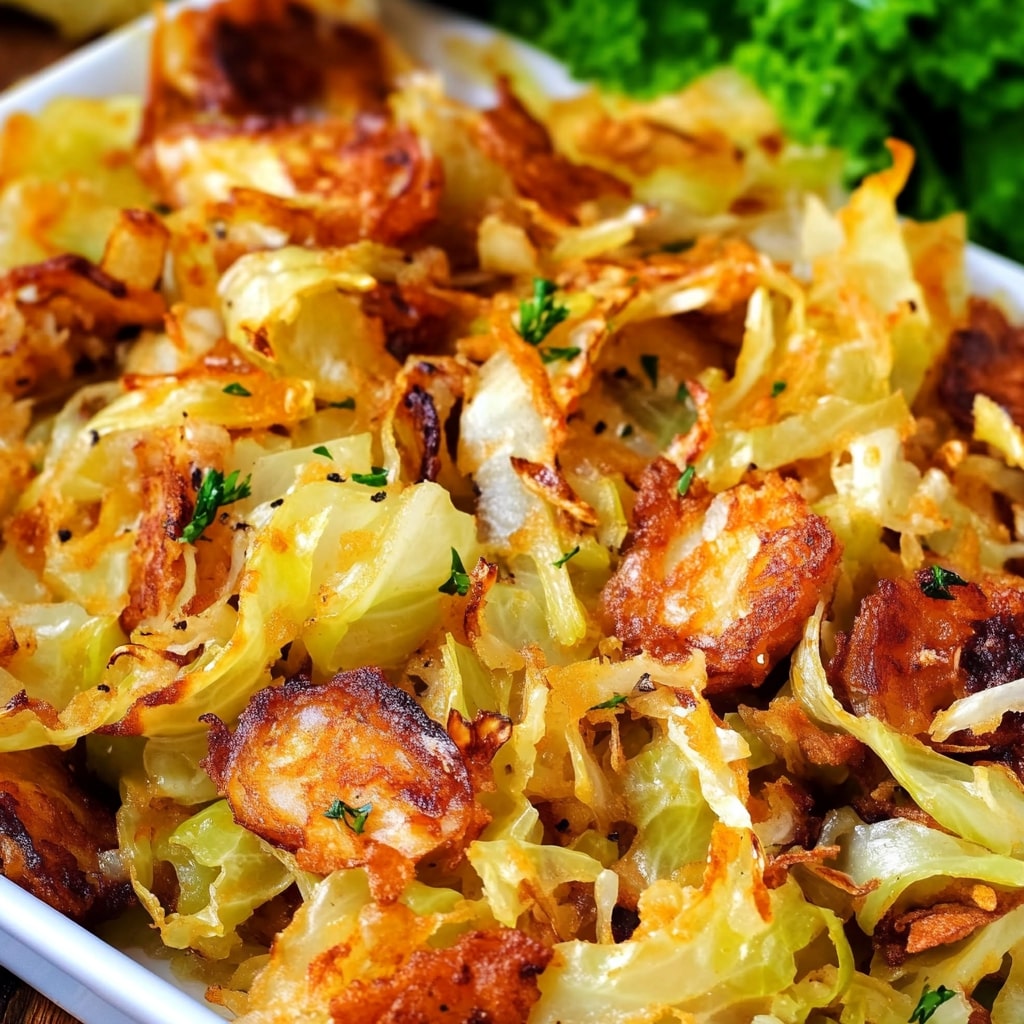Southern Fried Cabbage With Shrimp Sausage and Bacon