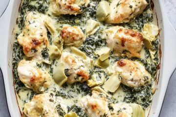 Spinach Artichoke Stuffed Chicken Baked
