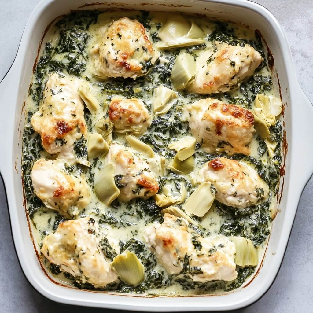Spinach Artichoke Stuffed Chicken Baked