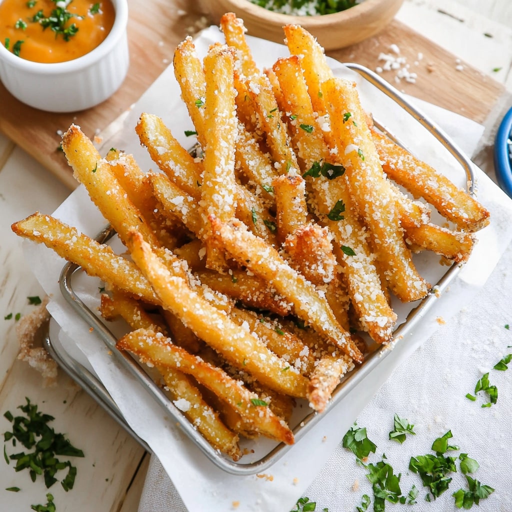 The Best Garlic Parmesan Fries with Crispy Perfection