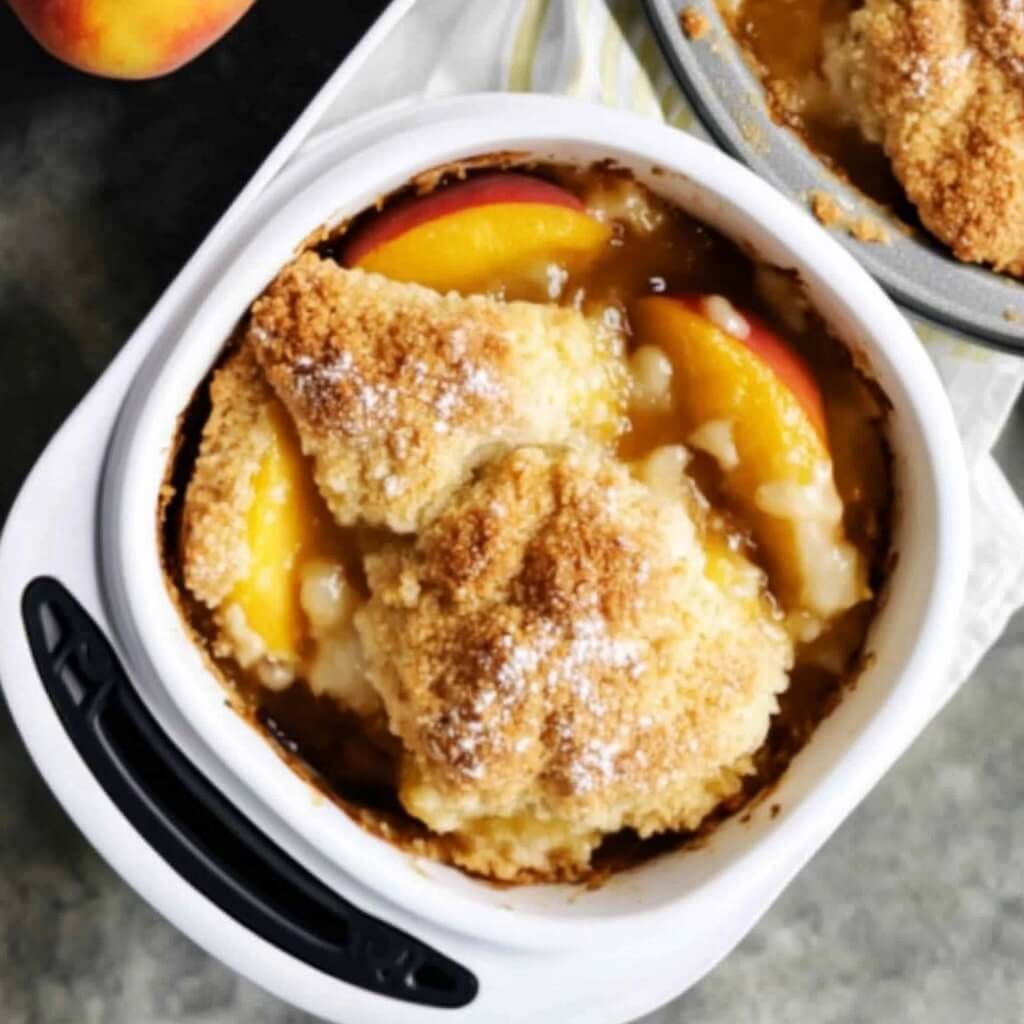 Vegan Air Fryer Peach Cobbler Recipe