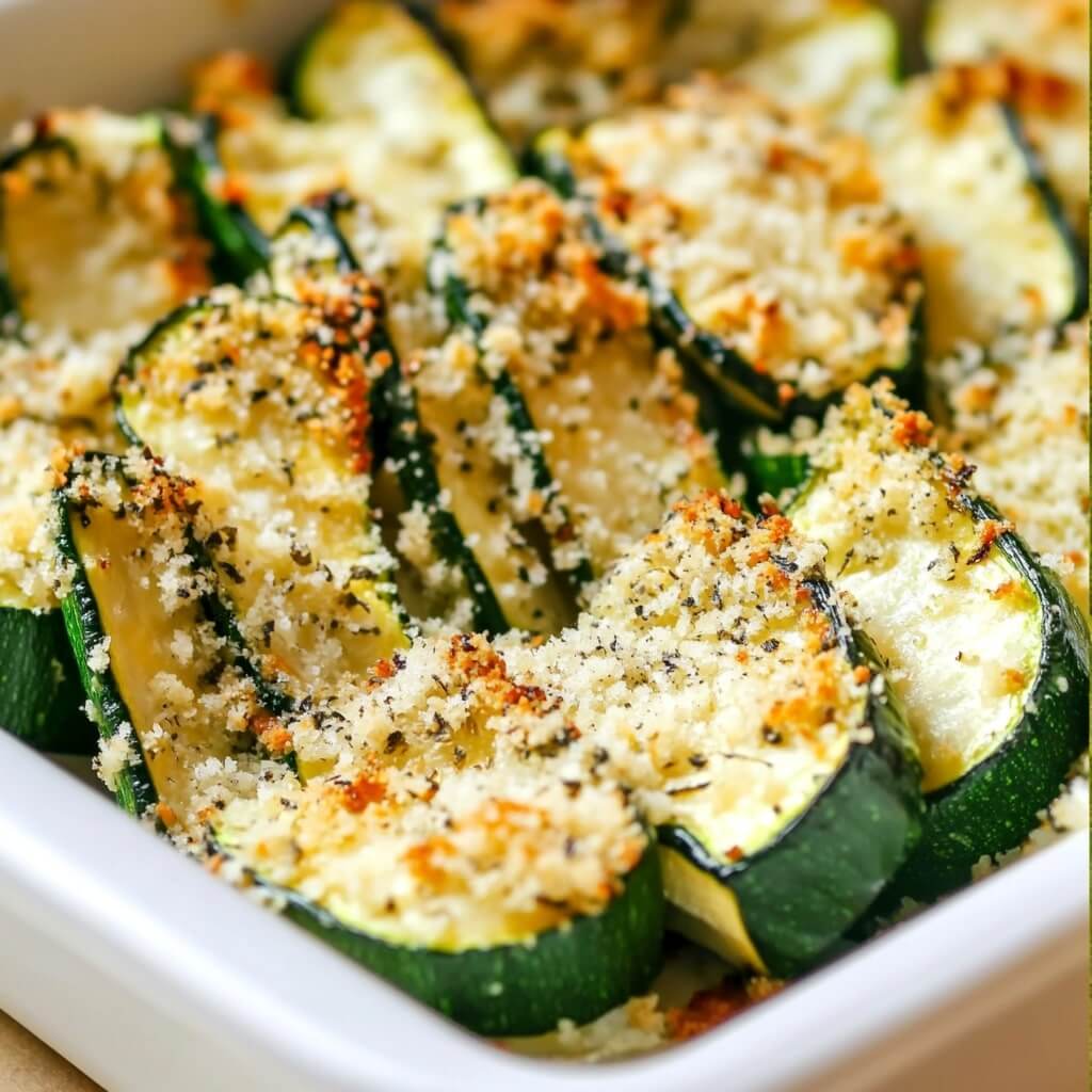 Baked Parmesan Garlic Zucchini 