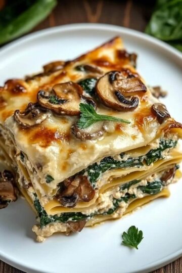 vegetarian lasagna mushroom spinach