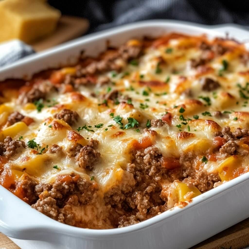 30-Minute Hobo Casserole with Ground Beef and Cheese