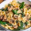 Caramelized Onion Farfalle with Mushrooms