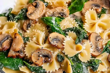 Caramelized Onion Farfalle with Mushrooms