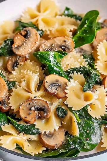 Caramelized Onion Farfalle with Mushrooms