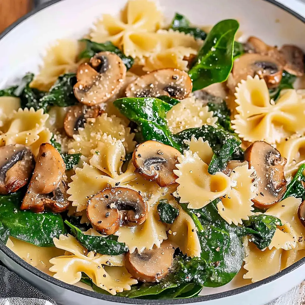 Caramelized Onion Farfalle with Mushrooms