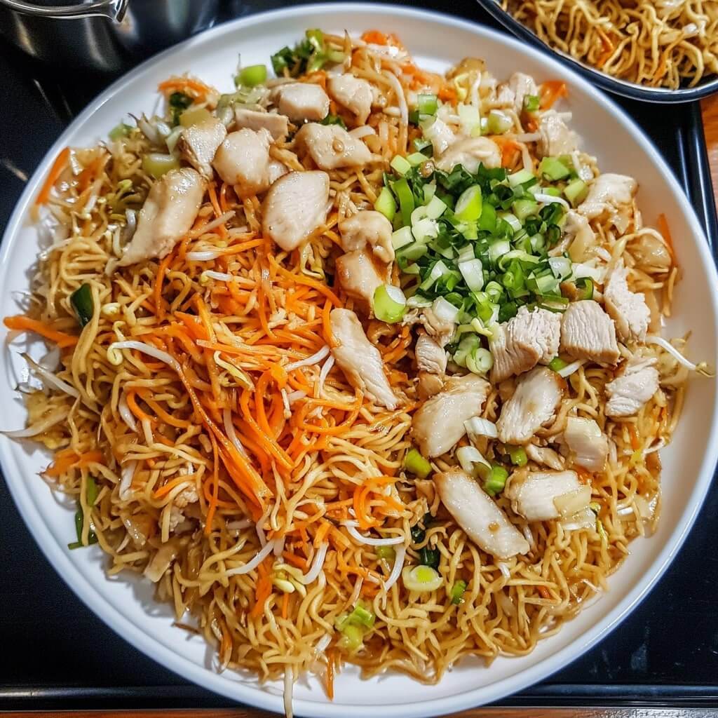 Chicken Chow Mein with a Sweet & Savory Sauce