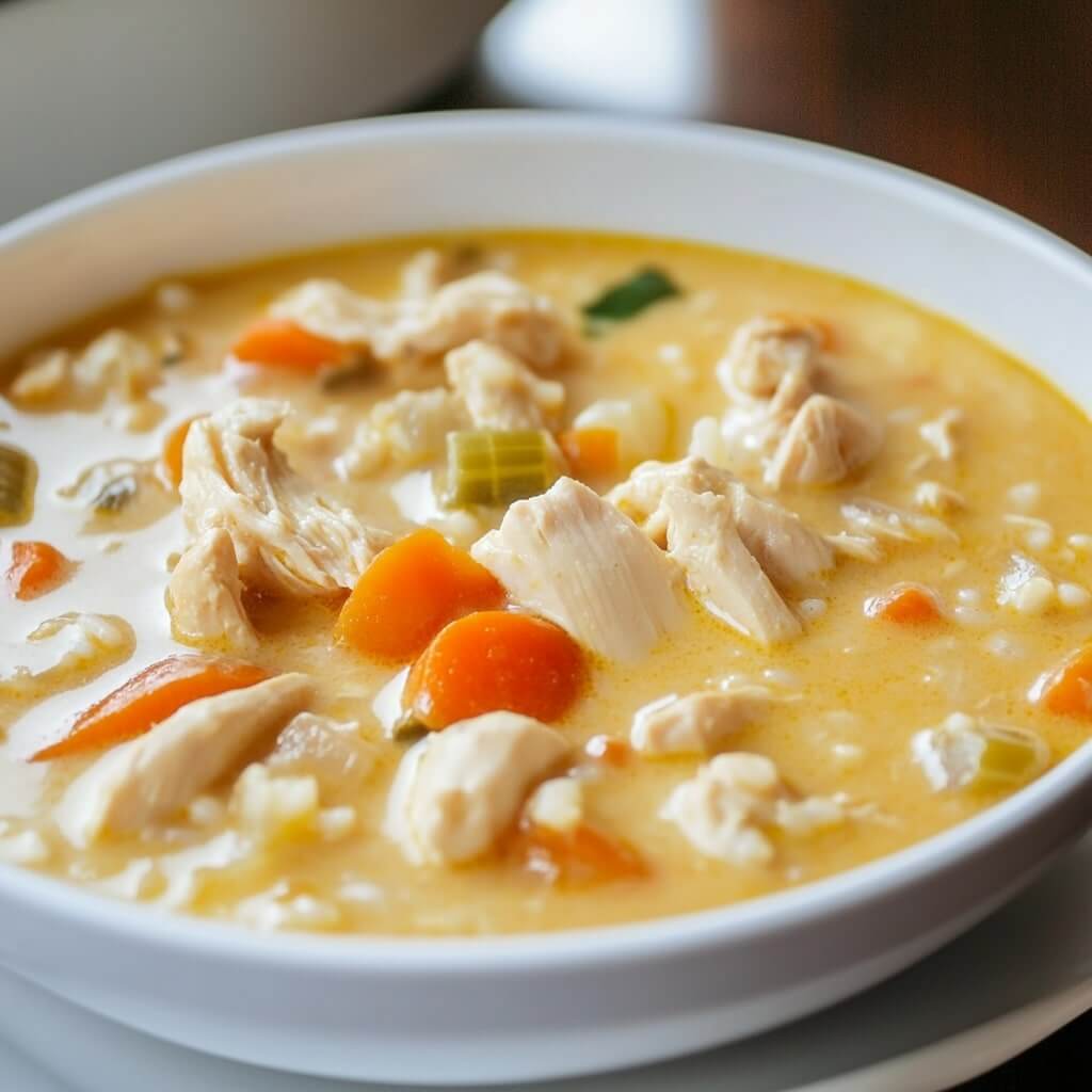 Chicken Curry Soup with Rice for Family