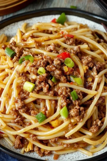 Chinese-Inspired Pasta with Ground Beef