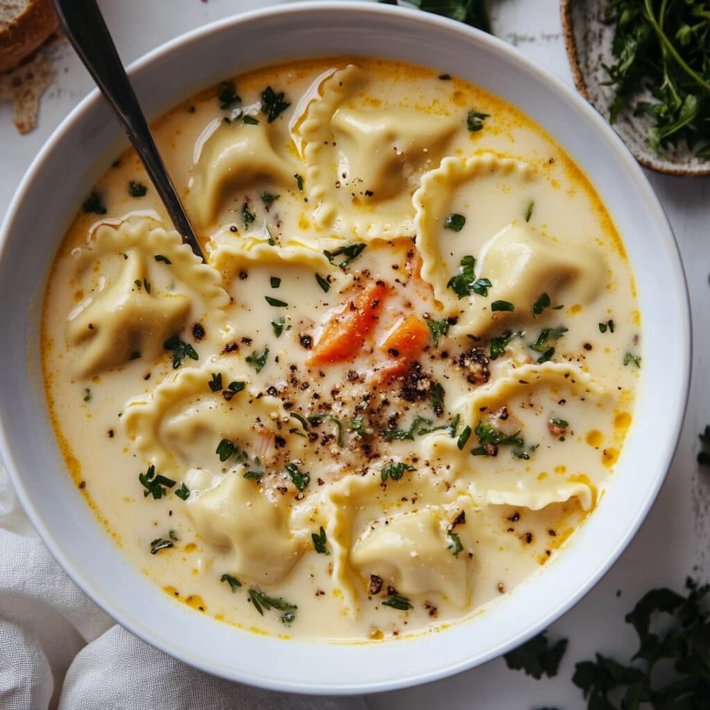 Comforting Creamy Ravioli Soup Recipe