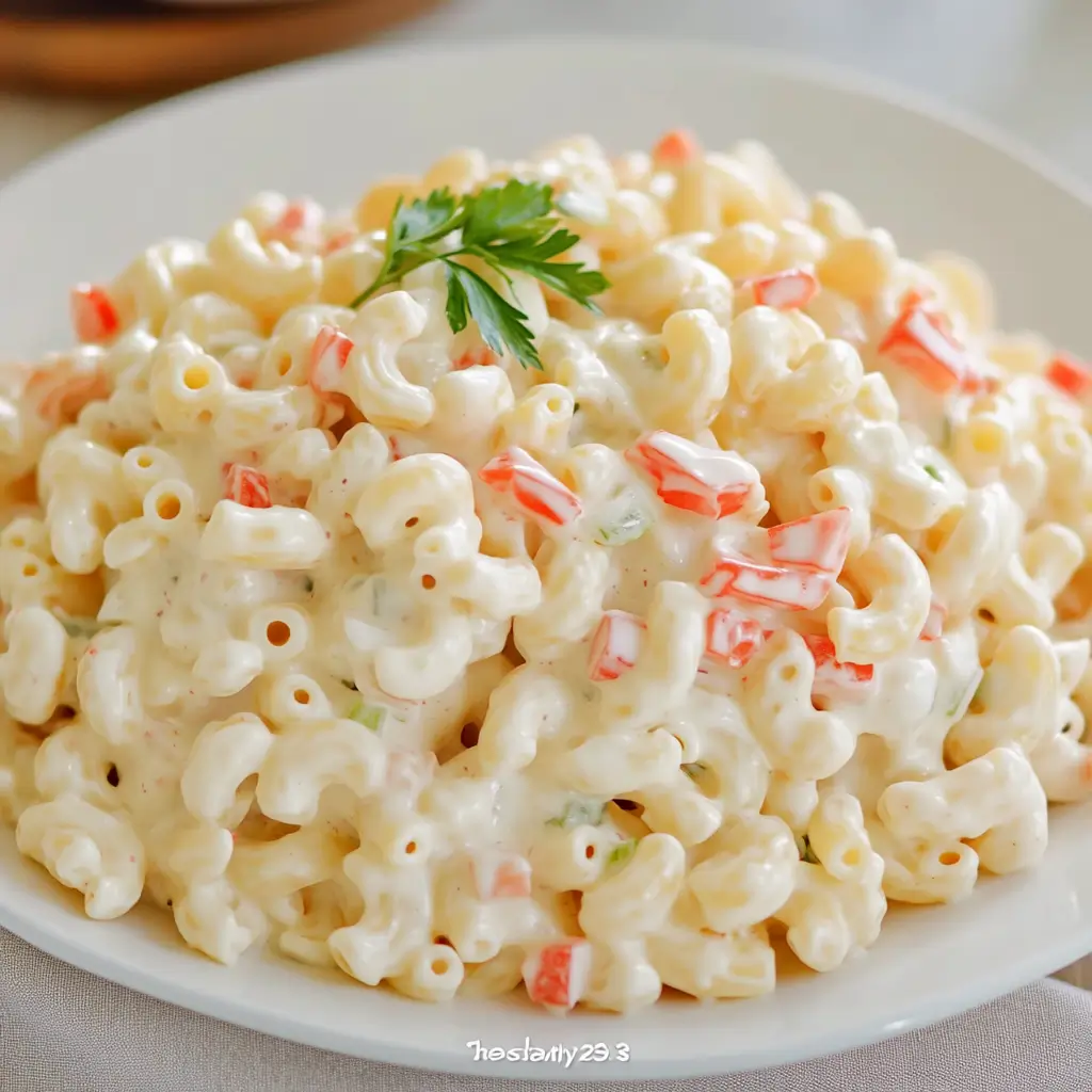 Creamy Macaroni Salad with Roasted Red Peppers