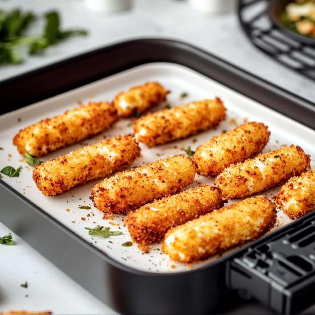 Crispy Air Fryer Mozzarella Sticks Recipe
