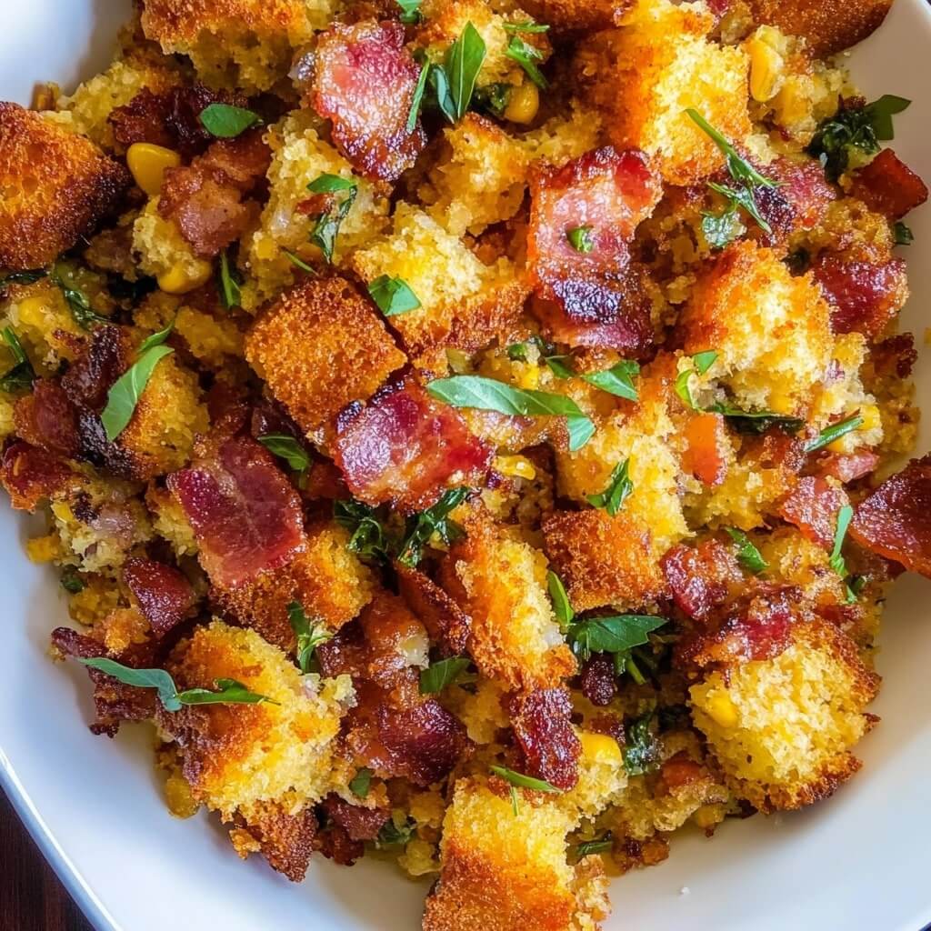Crispy Bacon & Cornbread Stuffing for a Perfect Holiday Feast