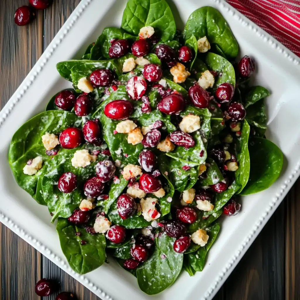 Delicious Christmas Cranberry Spinach Salad