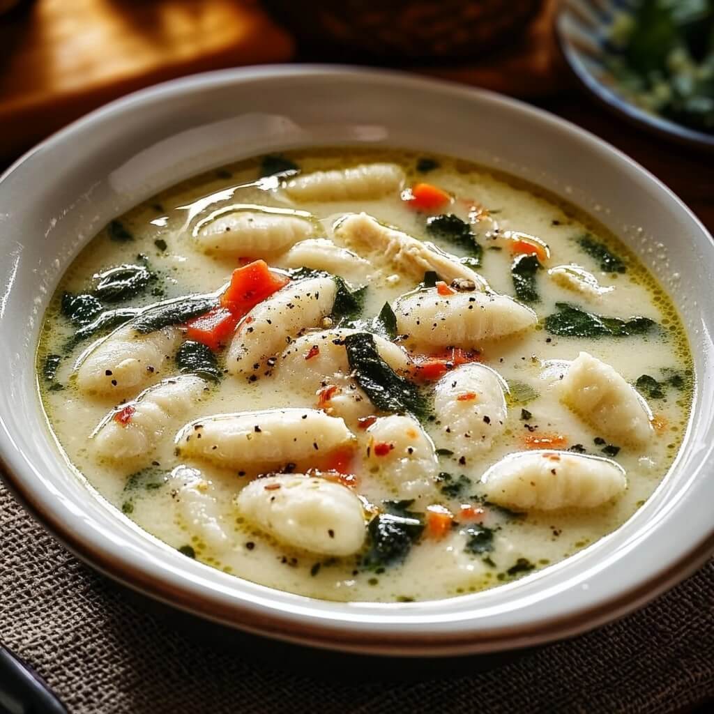 Delicious Copycat Olive Garden Chicken Gnocchi Soup