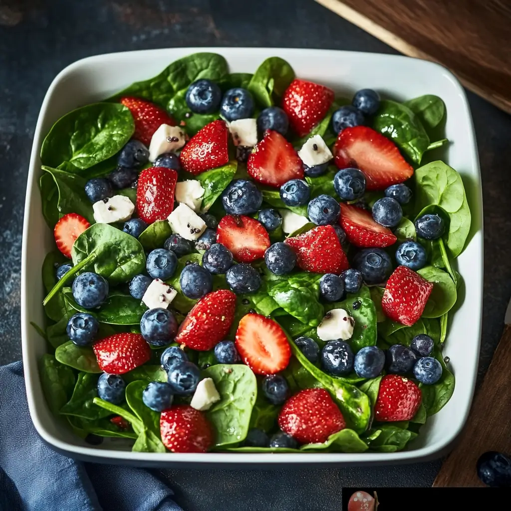 Detox with This Strawberry Spinach Salad with Blueberries