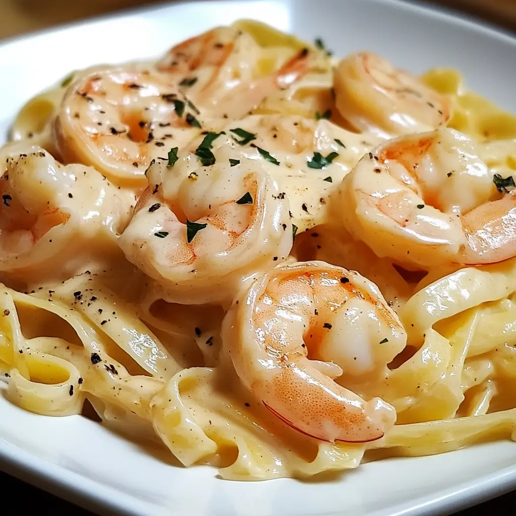 Easy Creamy Shrimp Fettuccine Pasta