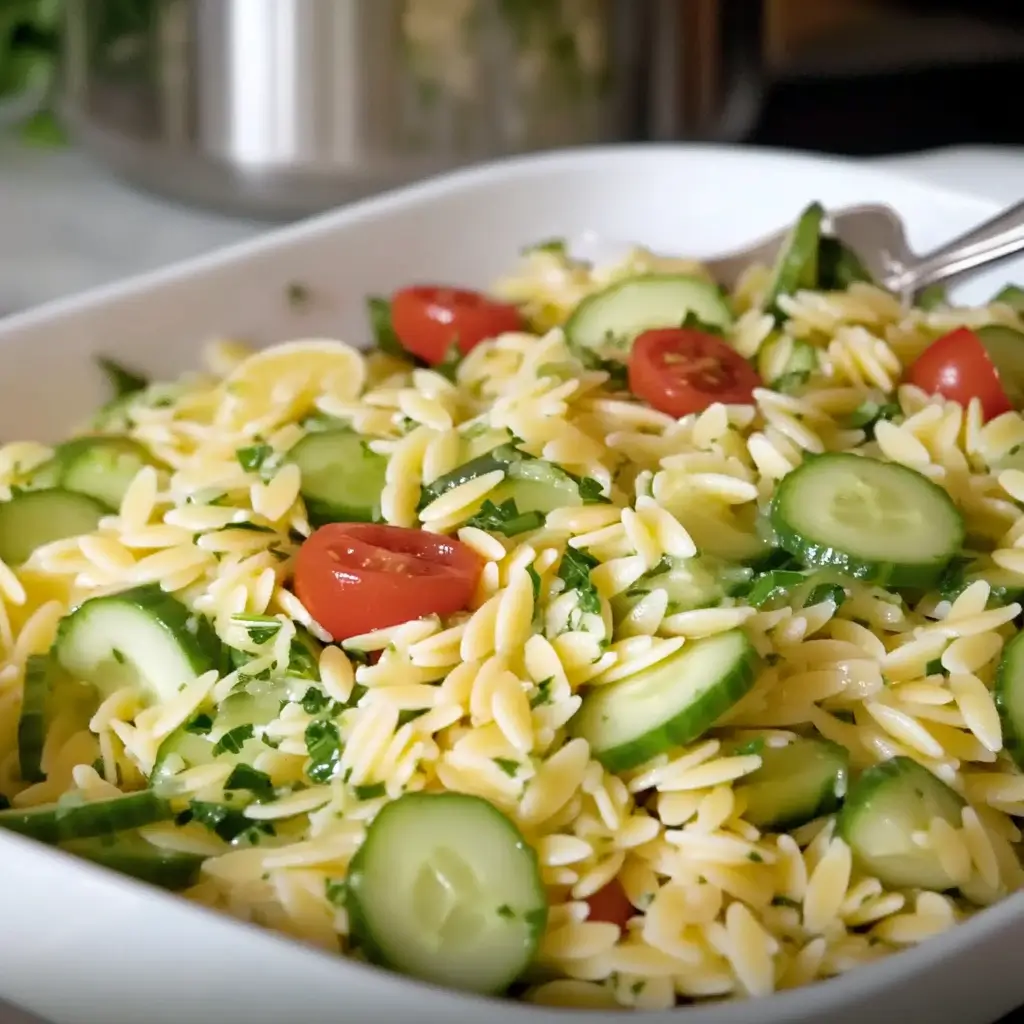 Easy Lemon Orzo Pasta Salad Recipe