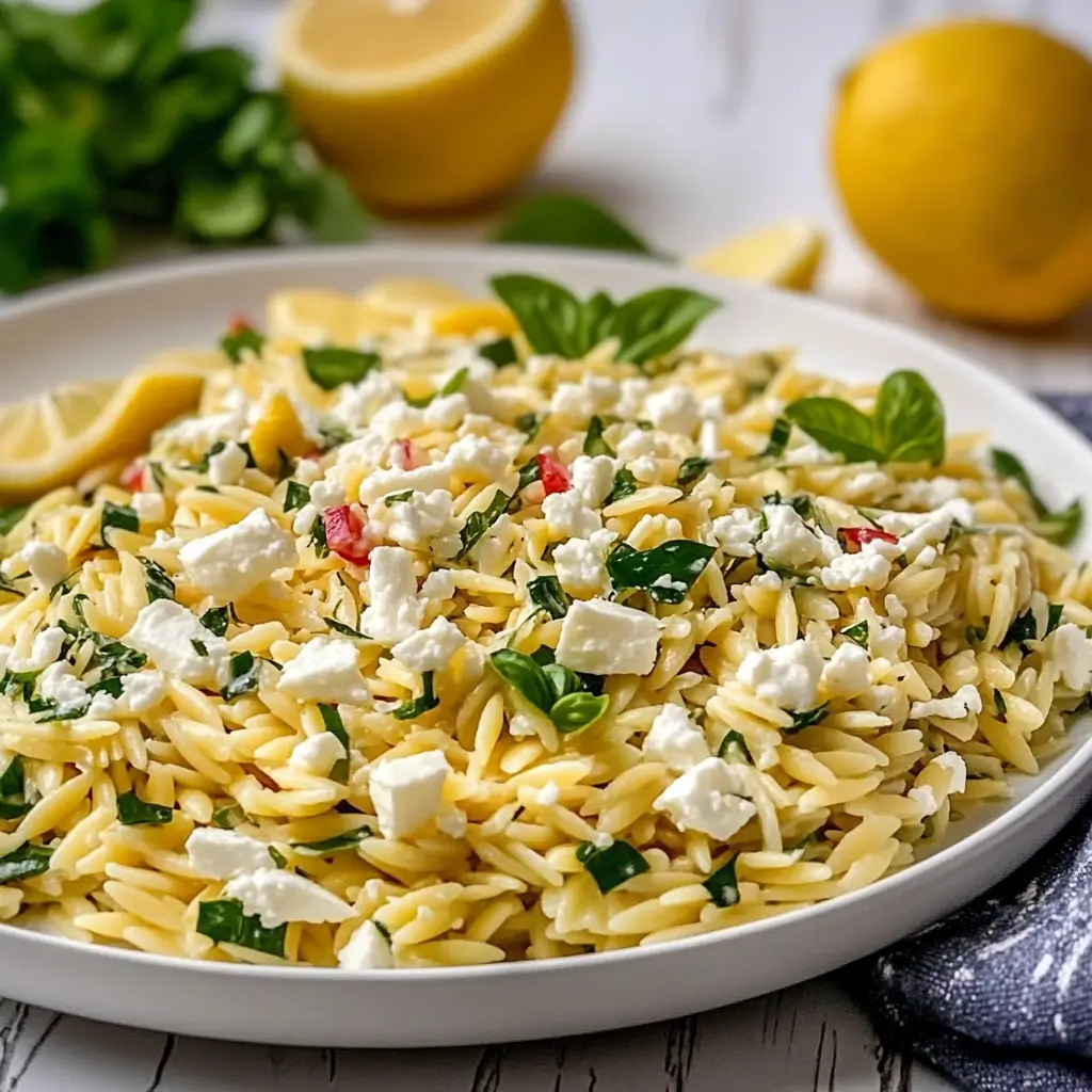 Easy Lemon Orzo Salad with Feta for Summer