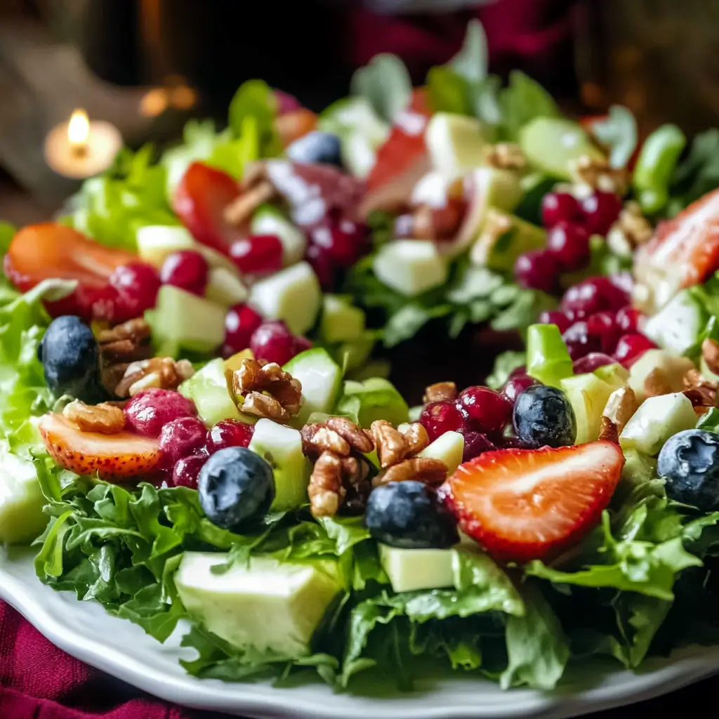 Easy-to-Make Winter Salad Wreath for a Quick Holiday Side