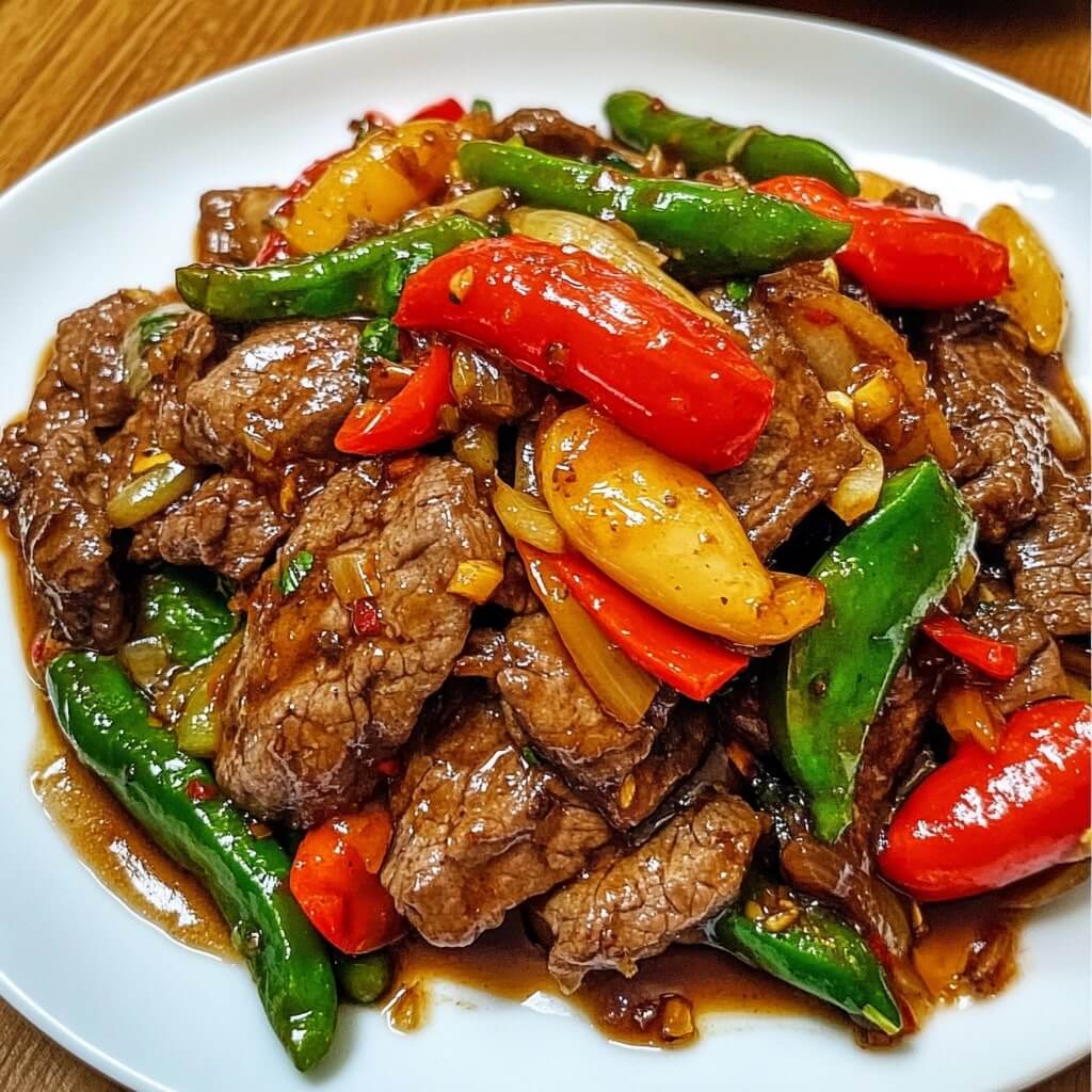 Flavorful Chinese Pepper Steak with Rice
