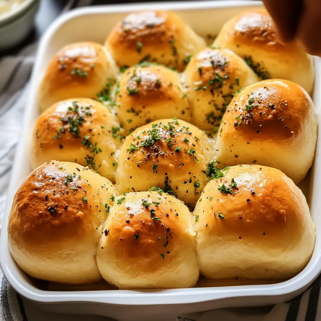 Garlic butter bread rolls with yeast