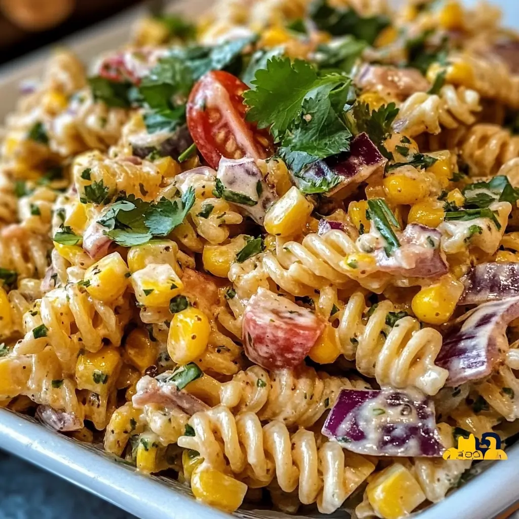 Grilled Corn Pasta Salad with Cilantro & Bacon