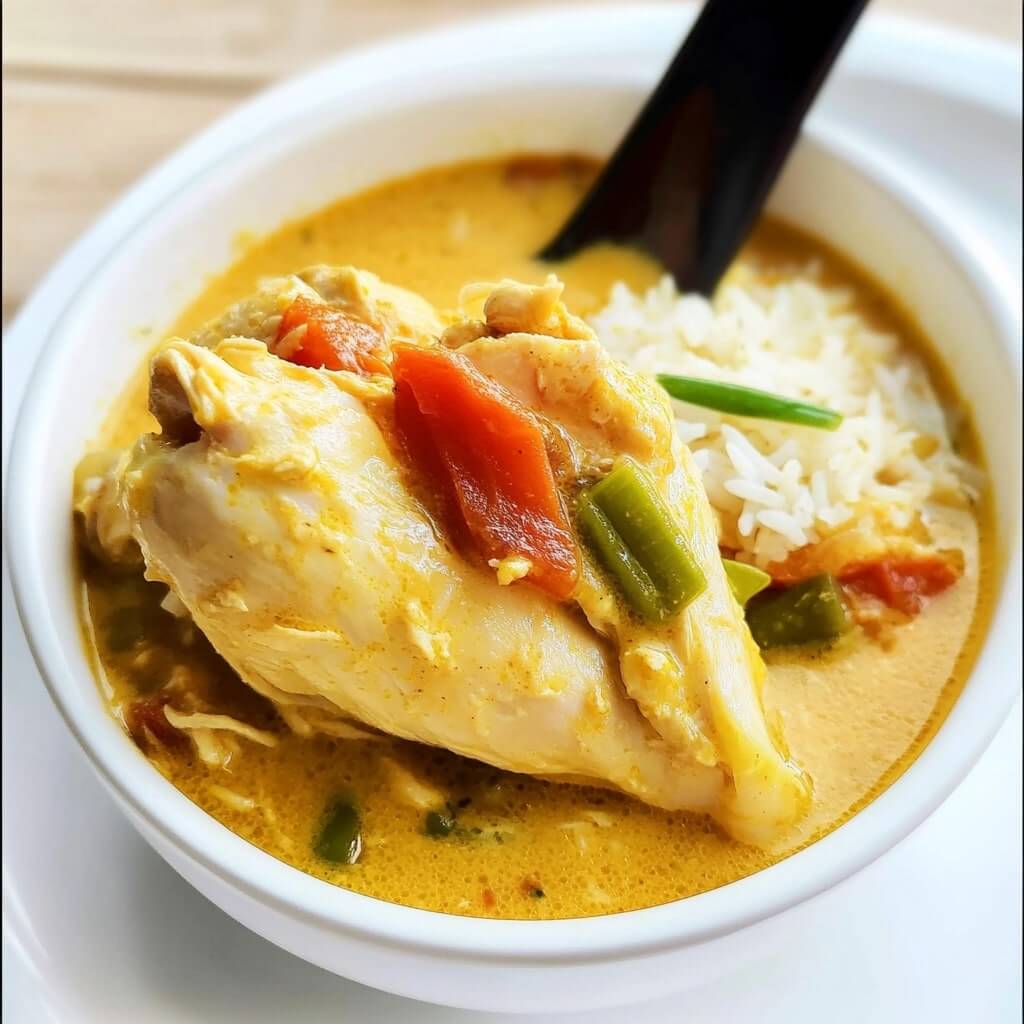 Healthy Chicken Curry Soup with Rice