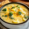 Healthy Crockpot Potato Broccoli Cheddar Soup