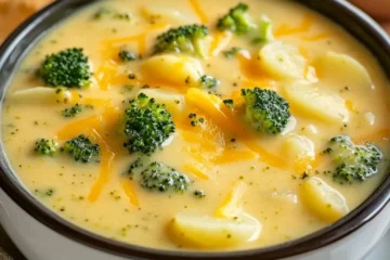 Healthy Crockpot Potato Broccoli Cheddar Soup