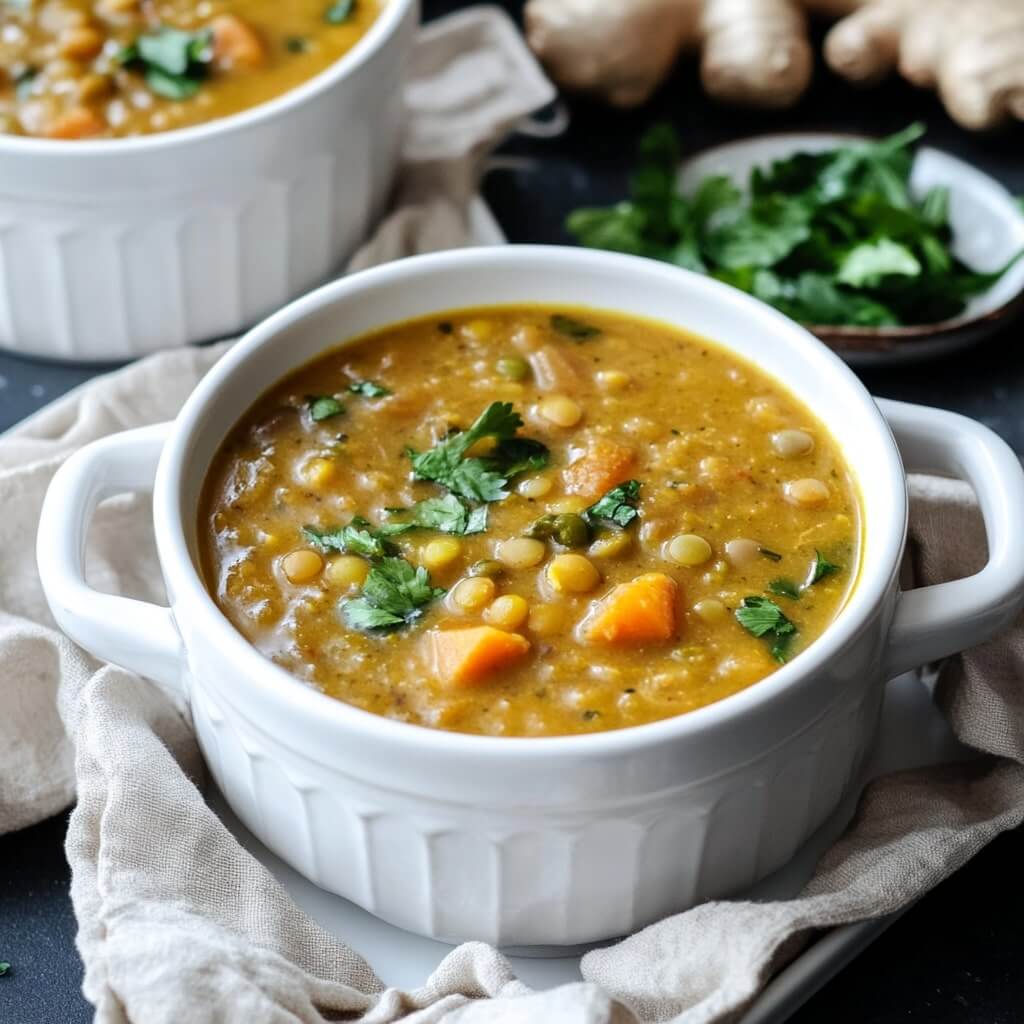Healthy & Hearty Ginger Soup with Lentils