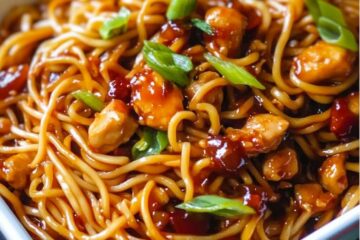 Healthy Kung Pao Chicken Noodles for Dinner