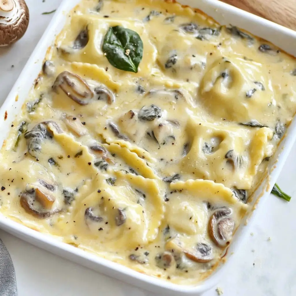 Healthy Mushroom Ravioli Casserole Recipe