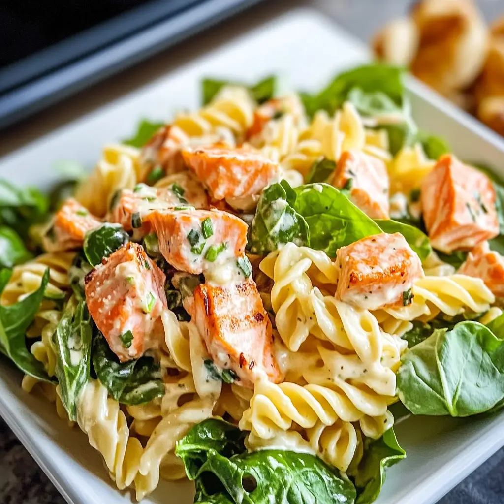 Healthy Salmon Pasta with Greens