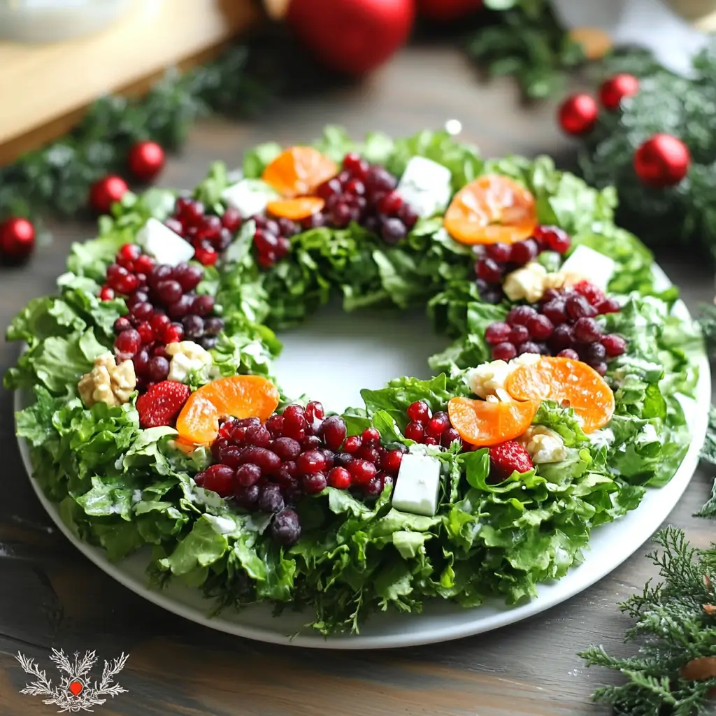 Healthy and Colorful Winter Salad Wreath for Your Feast