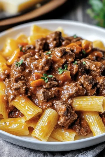Hearty Beef Pasta in Tomato Sauce