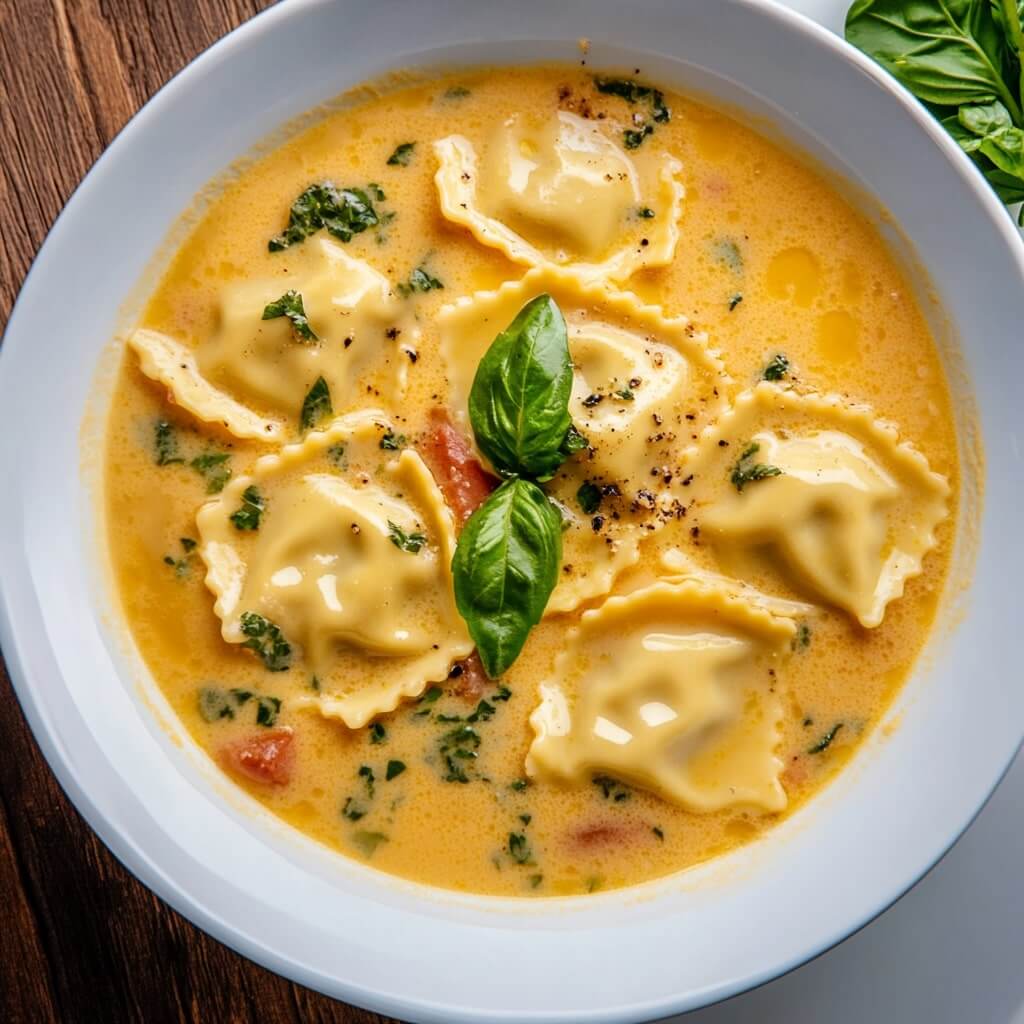 Hearty Creamy Ravioli Soup for Cold Nights