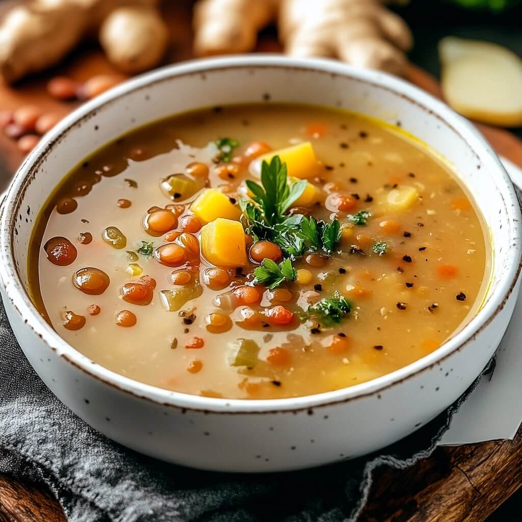 Hearty Ginger Soup with Lentils Recipe