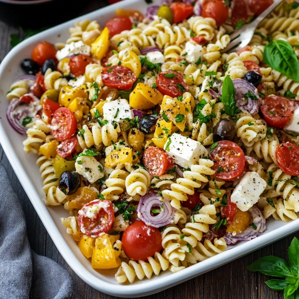 Homemade Italian Antipasto Pasta Salad for Picnics