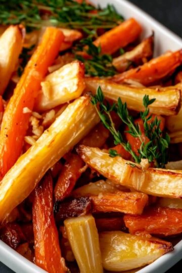 Honey roasted carrots and parsnips air fryer