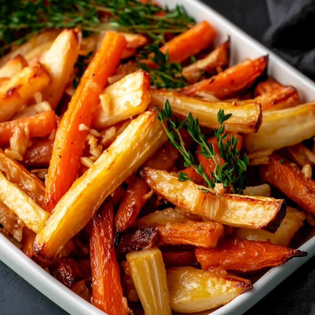 Honey roasted carrots and parsnips air fryer