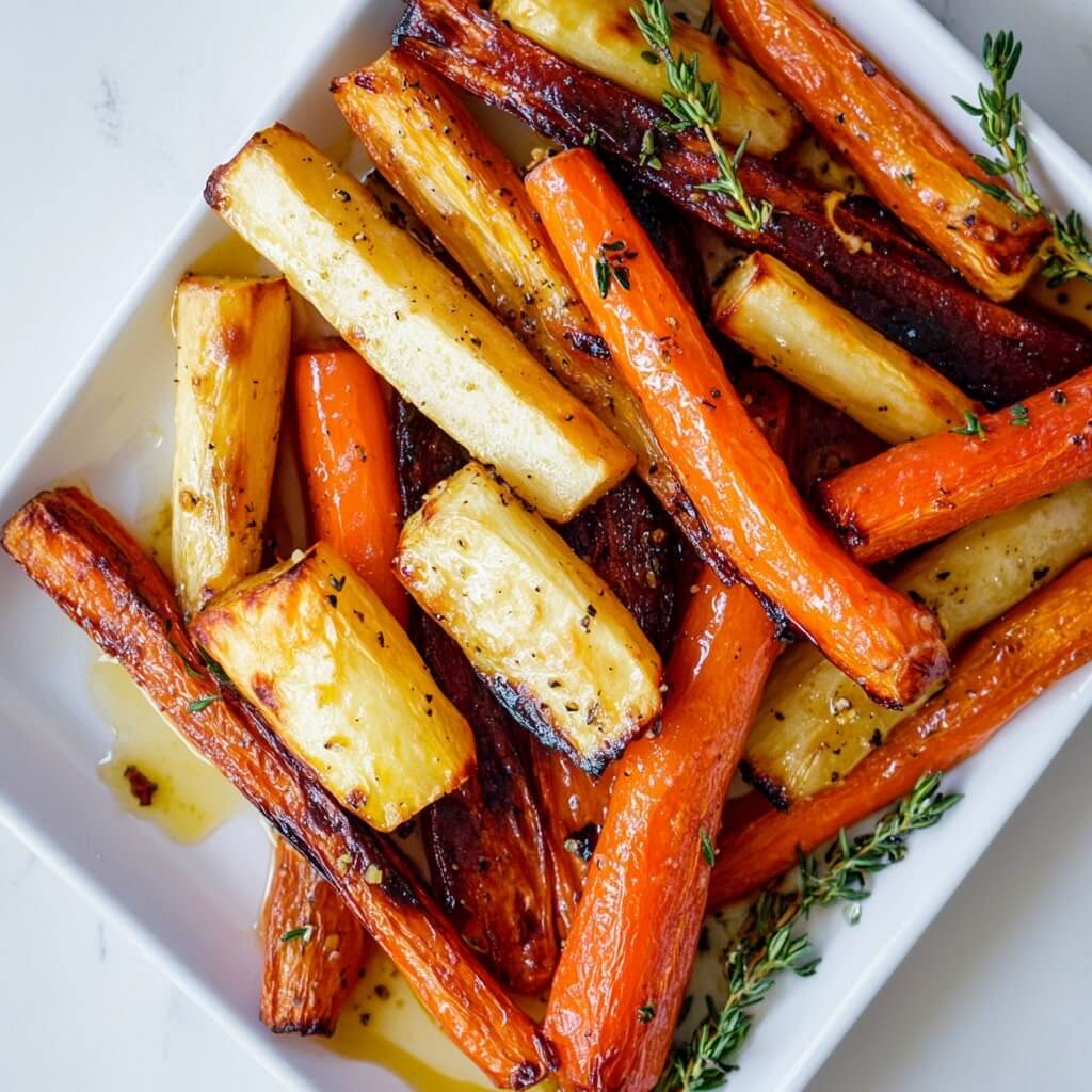 Honey roasted carrots and parsnips parboil