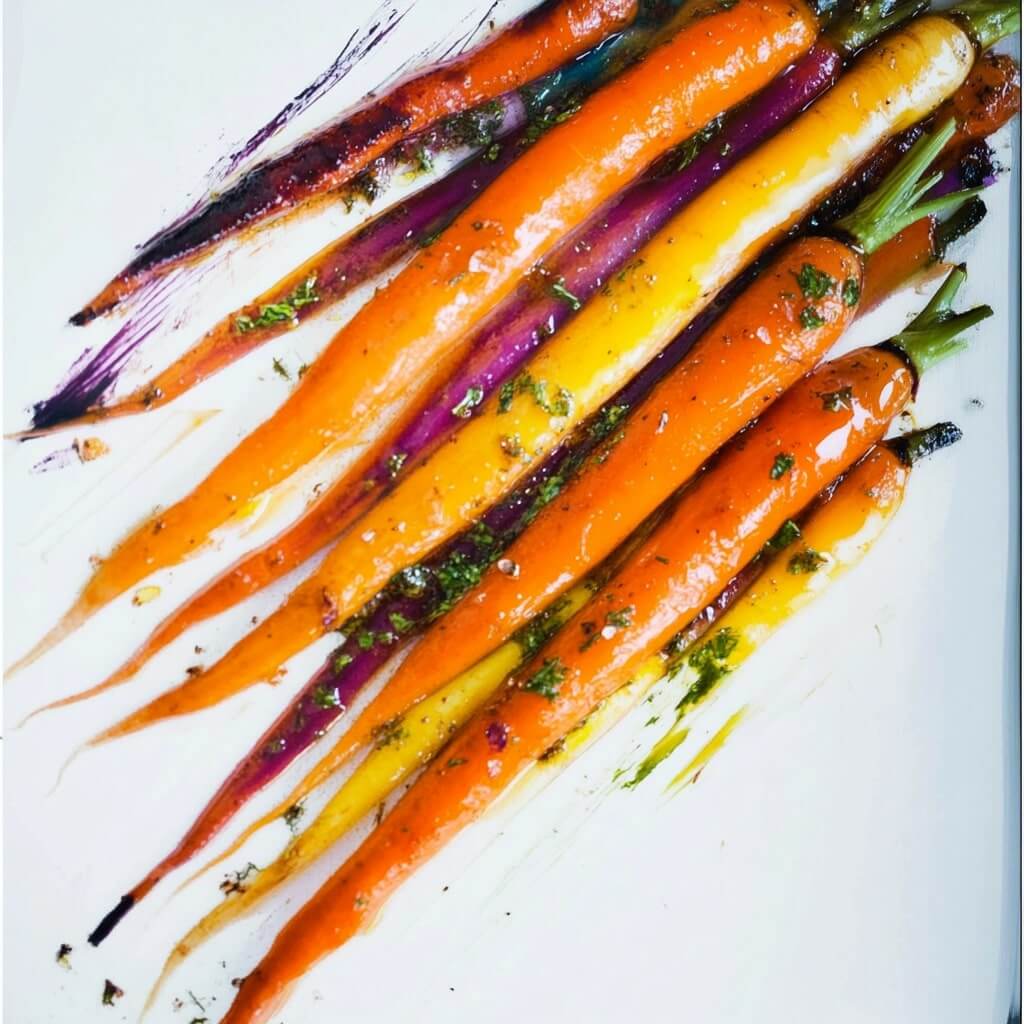 Hot Honey Roasted Rainbow Carrots